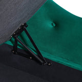 Velvet Upholstered Storage Chaise Lounge Bench - Omega Lifestyles