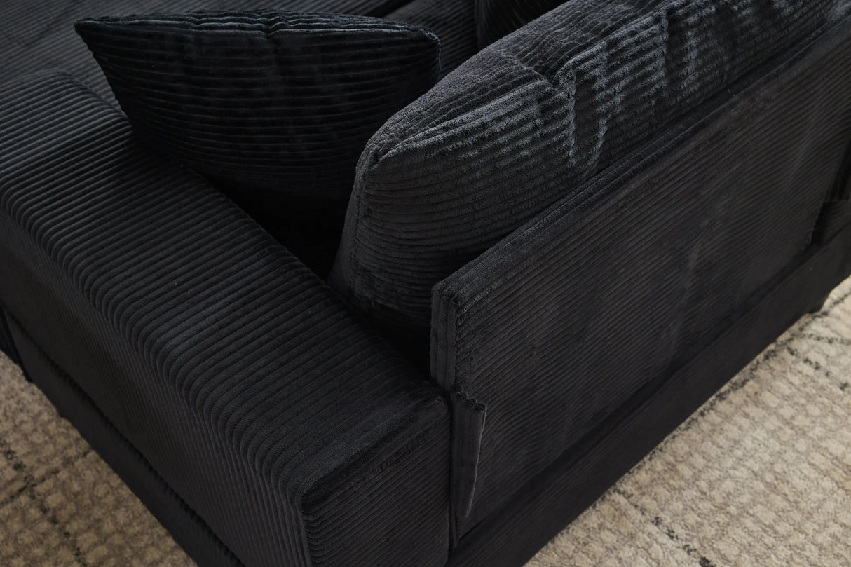 Corduroy Chaise Lounge Chair With Removable Ottoman - Omega Lifestyles