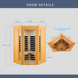 Two Person Hemlock Indoor Pentagonal Far Infrared Sauna Room - Omega Lifestyles