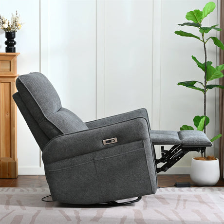 Power Swivel Rocker Recliner Chair With USB Ports - Omega Lifestyles