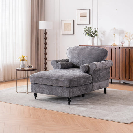 Chenille Oversized Foam Recliner Sofa With Removable Cushions - Omega Lifestyles