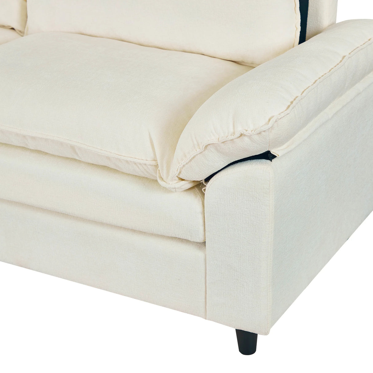 Linen Upholstered 3-Seat Storage Sofa - Omega Lifestyles