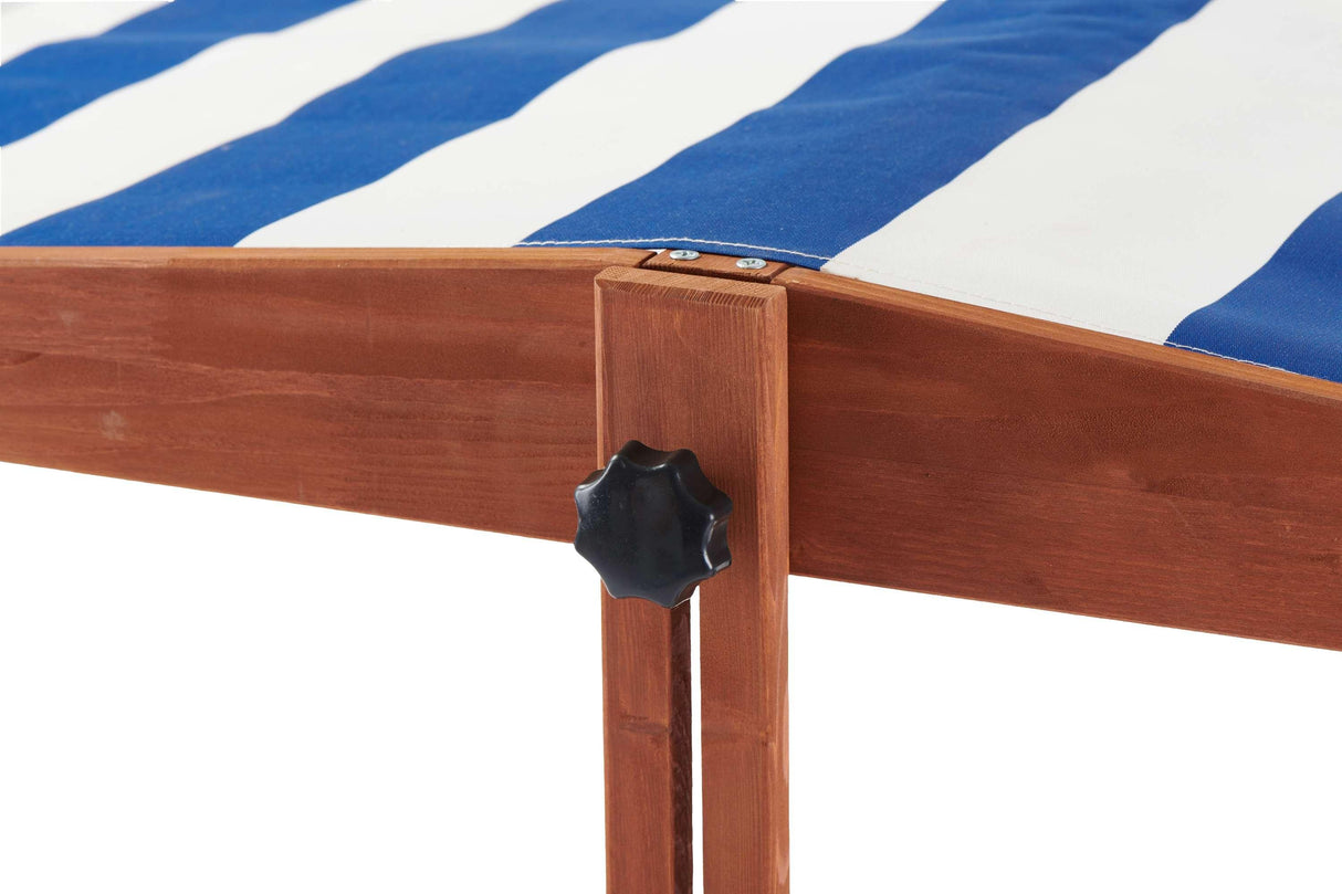 Wooden Kids Sandbox With Adjustable Canopy And Black Liner - Omega Lifestyles