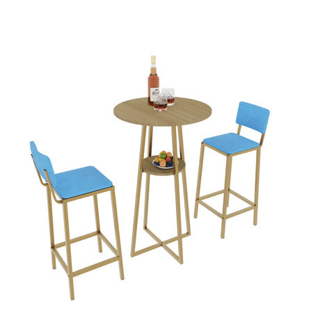 Three Piece Bar Table And Chairs Set With Storage - Omega Lifestyles