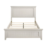 Queen Farmhouse White Wood Panel Bed Frame - Omega Lifestyles
