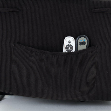 Medium-Firm Corduroy Remote-Controlled Heating Massage Recliner - Omega Lifestyles