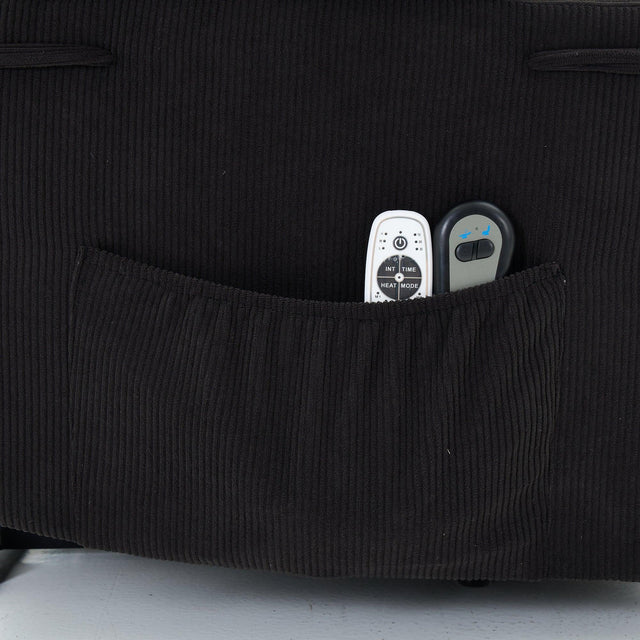 Medium-Firm Corduroy Remote-Controlled Heating Massage Recliner - Omega Lifestyles