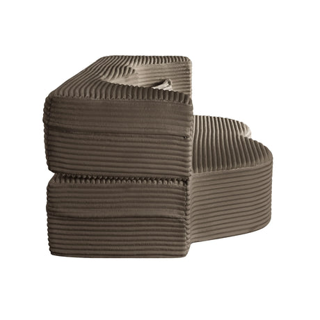 Full Size Plush Corduroy Foam Folding Sofa Bed With Pillows - Omega Lifestyles