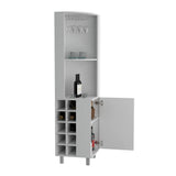 Modern White MDF Corner Bar Cabinet With Wine Rack - Omega Lifestyles