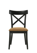 Set of 2 Faux Leather Walnut Black Finish Side Chairs - Omega Lifestyles