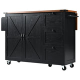Farmhouse Kitchen Island Cart With Power Outlet - Omega Lifestyles