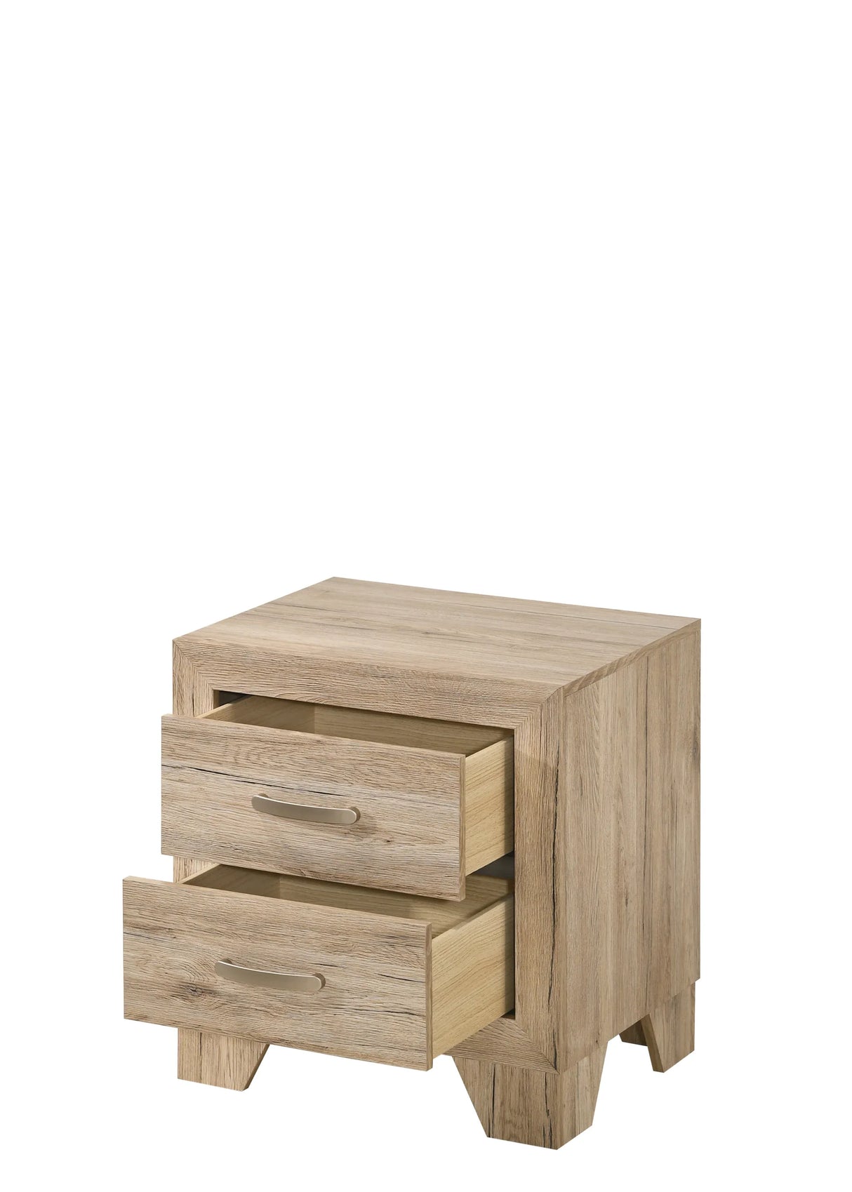 Natural Finish Synthetic Wood Nightstand With Drawers - Omega Lifestyles