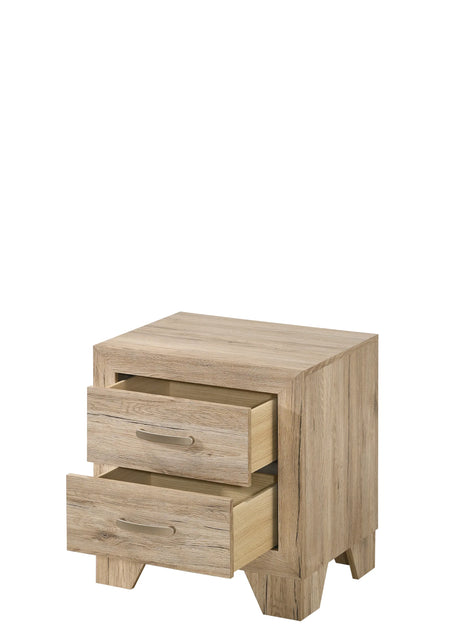 Natural Finish Synthetic Wood Nightstand With Drawers - Omega Lifestyles