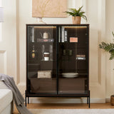 Modern Minimalist LED Curio Cabinet With Tempered Glass Doors - Omega Lifestyles