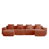 Modular 4-Seat Velvet Boneless Cloud Sectional Sofa - Omega Lifestyles