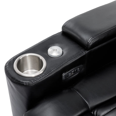 Power Swivel PU Leather Recliner Chair With Tray Table - Omega Lifestyles