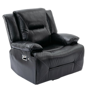 360-Degree Swivel Manual Rocking Leather Gel Recliner Chair - Omega Lifestyles
