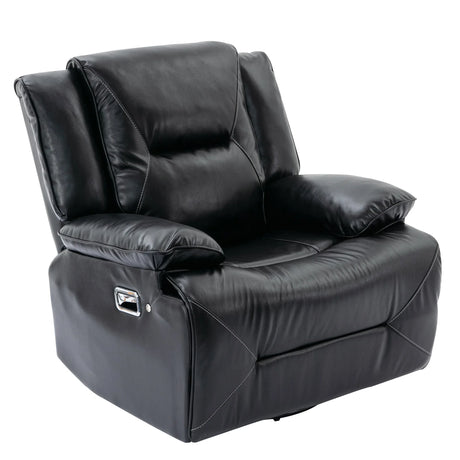 360-Degree Swivel Manual Rocking Leather Gel Recliner Chair - Omega Lifestyles