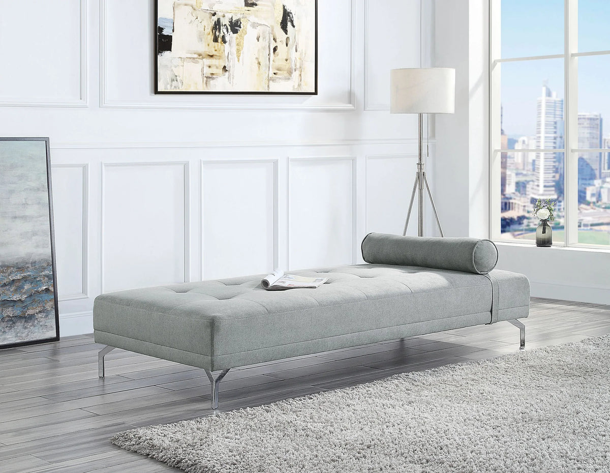 Gray Melange Velvet Plush Sofa Bed With Pillow - Omega Lifestyles