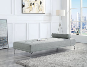 Gray Melange Velvet Plush Sofa Bed With Pillow - Omega Lifestyles