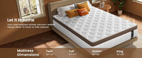 Medium 12-Inch Gel Memory Foam Hybrid Mattress - Sleep Galleria