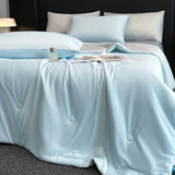 Cooling Blanket Cold Technology Bedding Summer Patchwork Quilts Soft Fashion INS Japan&Korean Green Cold Throws AB Side