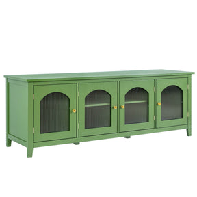 Antique Green Solid Wood TV Cabinet With Glass Door - Omega Lifestyles