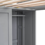 Wood Loft Bed With Storage Shelves And Wardrobe - Sleep Galleria