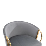 Set Of 2 Gray Velvet Fabric Bar Stools With Foam Cushion - Omega Lifestyles