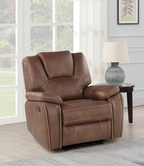 Manual Recliner Chair With Padded Faux Leather Upholstery - Omega Lifestyles