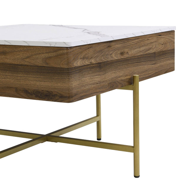 Modern Square Lift-Top Coffee Table Set With Ottomans - Omega Lifestyles