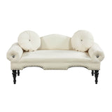 Modern Velvet Upholstered Loveseat Sofa With Pillows - Omega Lifestyles