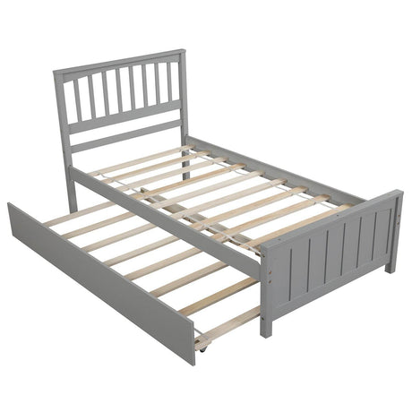 Twin Solid Wood Platform Bed With Trundle - Omega Lifestyles