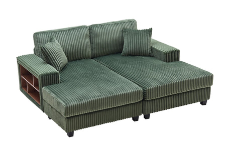 Convertible Corduroy Fabric Oversized Double Lounge Sofa Chair - Omega Lifestyles