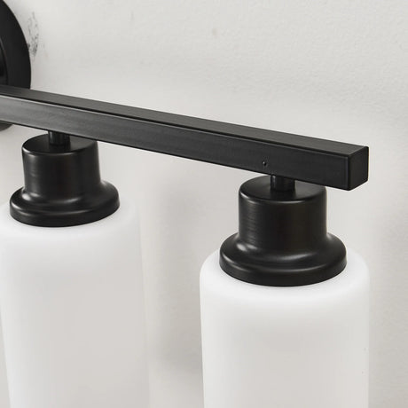 Modern Matte Black Glass 8-Light Wall Sconce Vanity Lamp - Omega Lifestyles