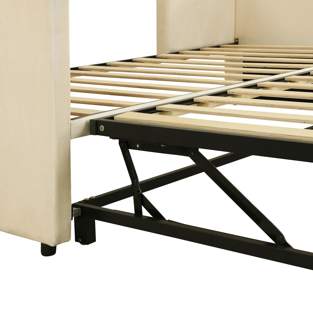 Twin Upholstered Velvet Daybed With Pop-Up Trundle - Omega Lifestyles