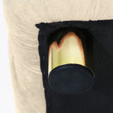 Beige Velvet Storage Ottoman With Concealed Compartment - Omega Lifestyles