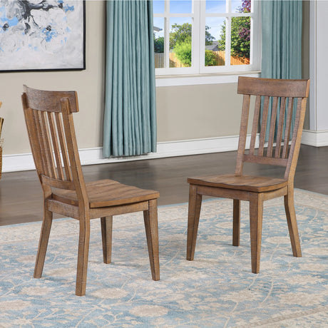 7-Piece Distressed Wood Modern Ranch Dining Set - Omega Lifestyles