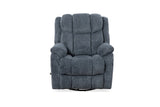 Manual Upholstered Slate Chenille Swivel Recliner - Omega Lifestyles
