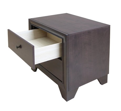 Espresso Synthetic Wood 2-Drawer Nightstand - Omega Lifestyles