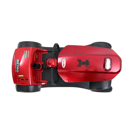 Red Outdoor Compact Metal Mobility Scooter With USB Charger - Omega Lifestyles