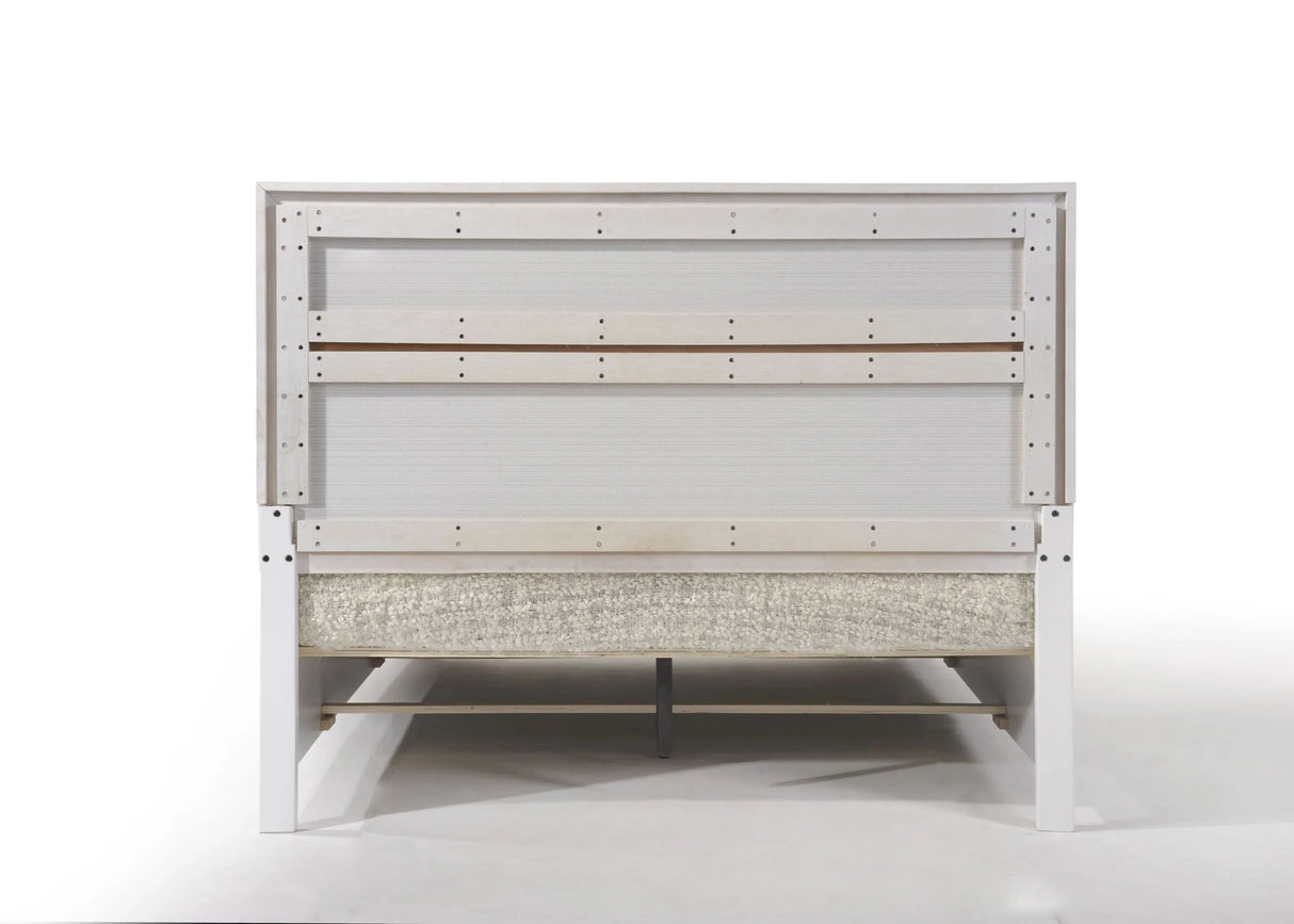 White Finish Low Profile Storage Queen Bed Frame - Omega Lifestyles