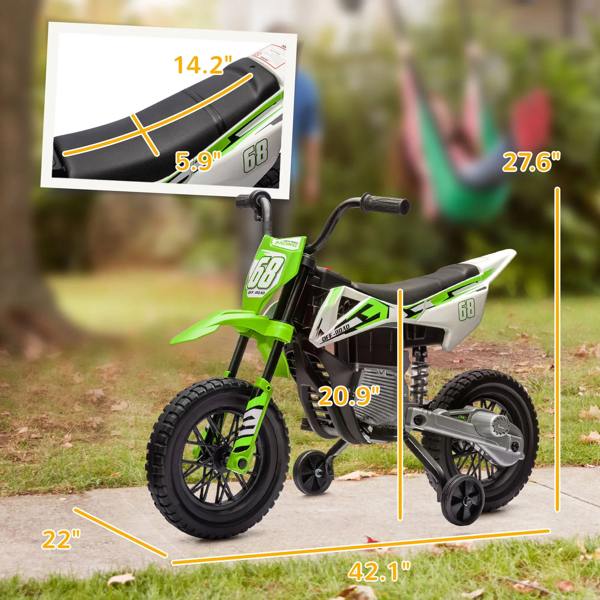 12V Kids Electric Dirt Bike With Training Wheels - Omega Lifestyles