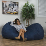 Large 6.5-Foot Cylindrical Microfiber Foam Filled Bean Bag - Omega Lifestyles