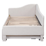 Twin Upholstered L-Shaped Daybed With Pop-Up Trundle - Omega Lifestyles