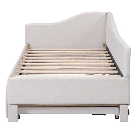 Twin Upholstered L-Shaped Daybed With Pop-Up Trundle - Omega Lifestyles