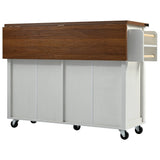 Farmhouse Style Rolling Kitchen Island With Power Outlet - Omega Lifestyles