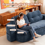 Modern Convertible Foam-Filled Sleeper Sofa Bed With Pillows - Omega Lifestyles