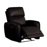 Contemporary Black Leatherette Power Recliner With USB Ports - Omega Lifestyles