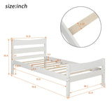 Twin Solid Wood Platform Bed With Headboard and Slats - Omega Lifestyles